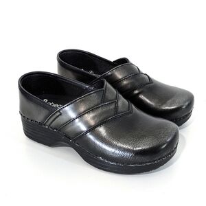 Abeo Pewter Clogs - Size 6.5 Womens - Nursing Shoes - Black & Silver Metallic